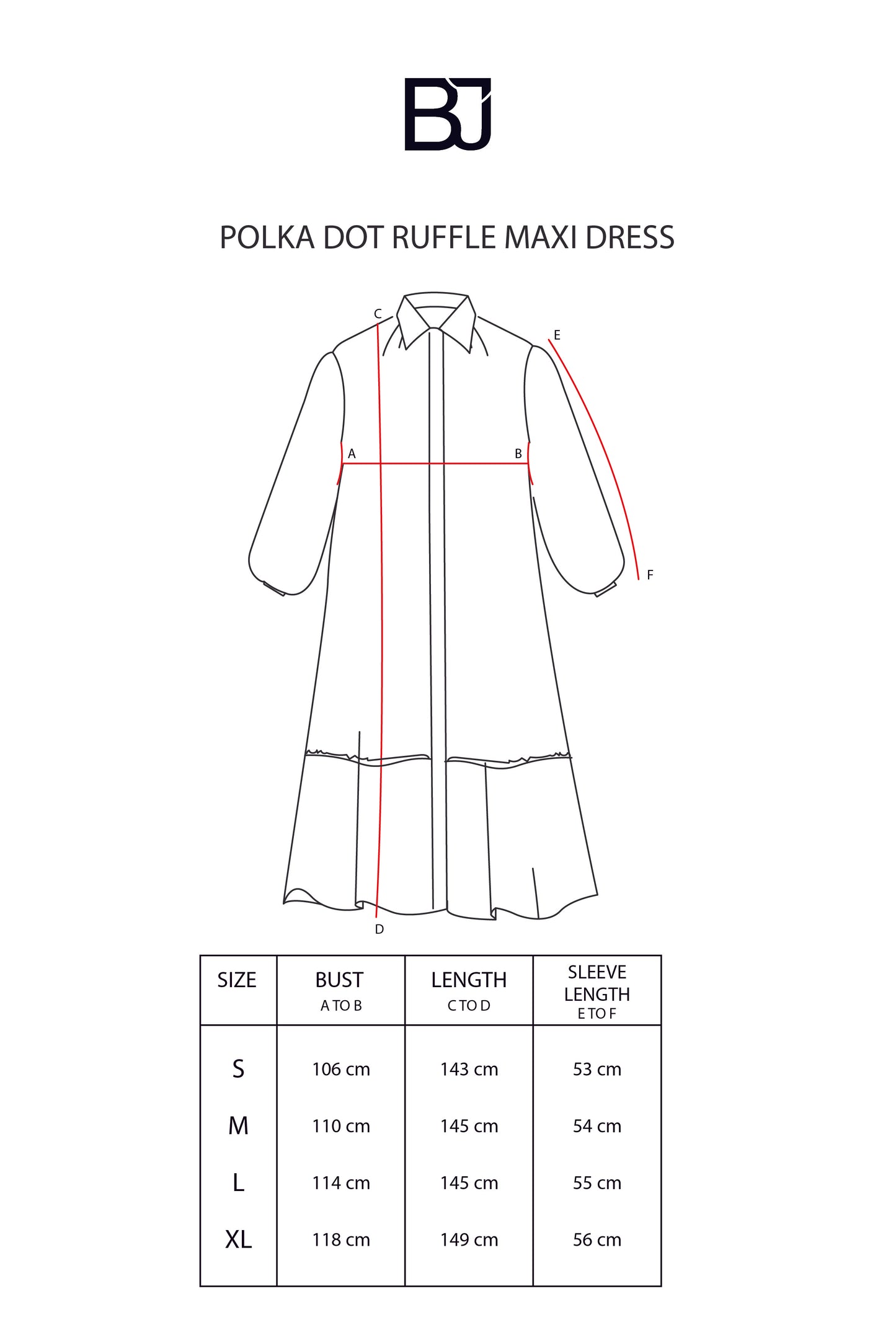 Polka Dot Ruffle Maxi Dress - Black