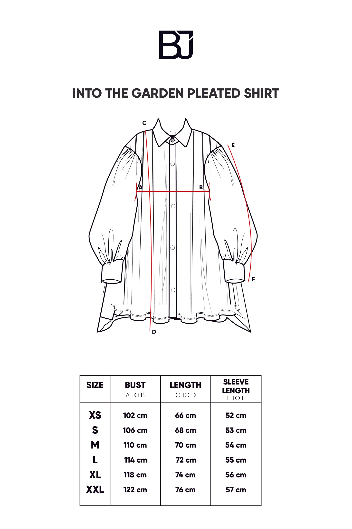Into the Garden Pleated Shirt - Black