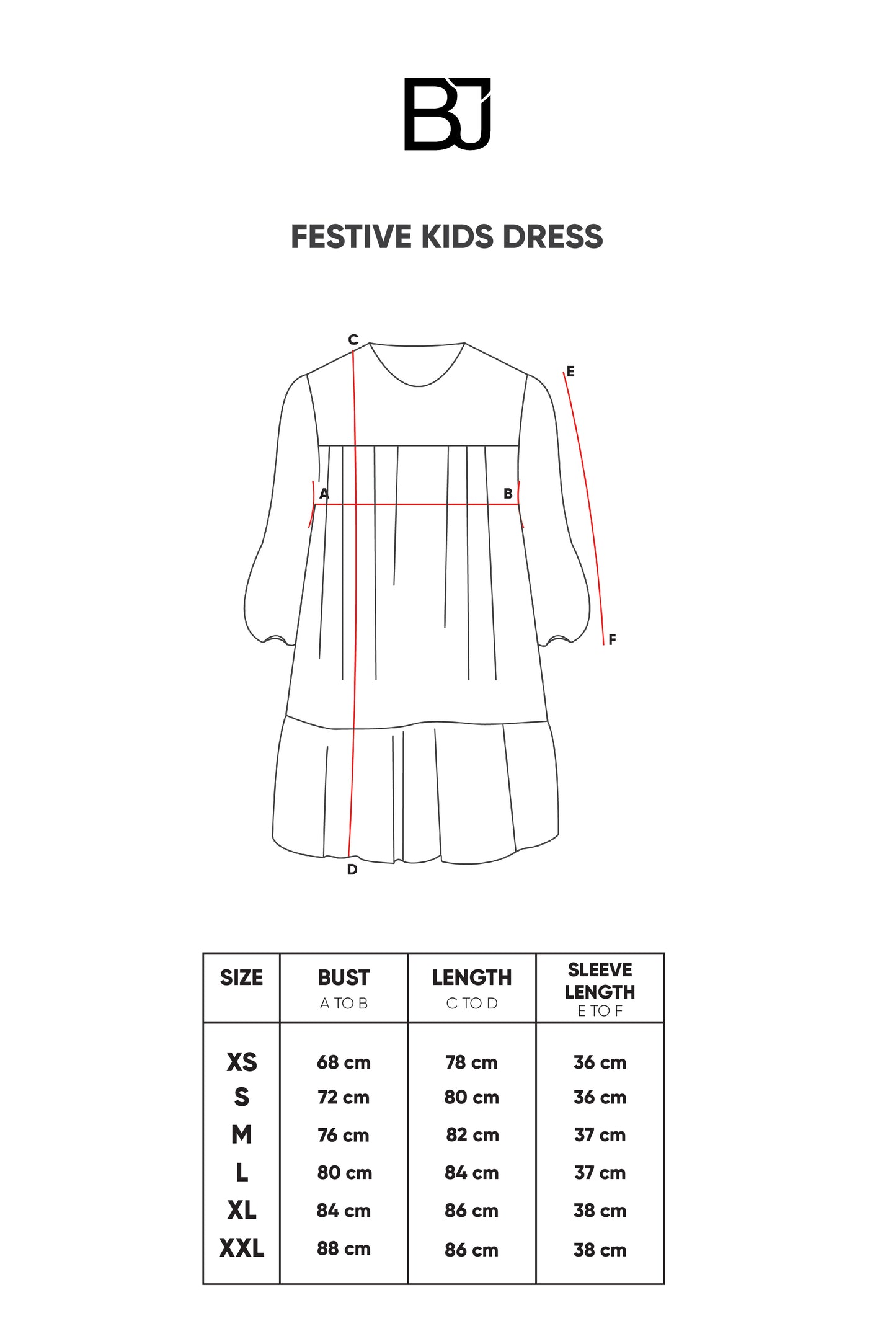 Festive Kids Dress - Cream