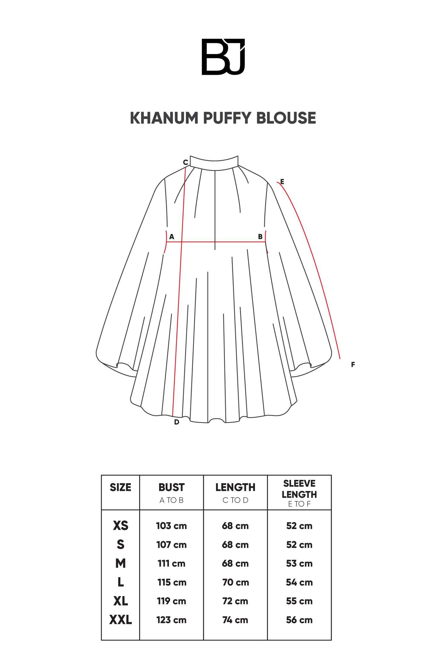 Khanum Puffy Blouse - Black