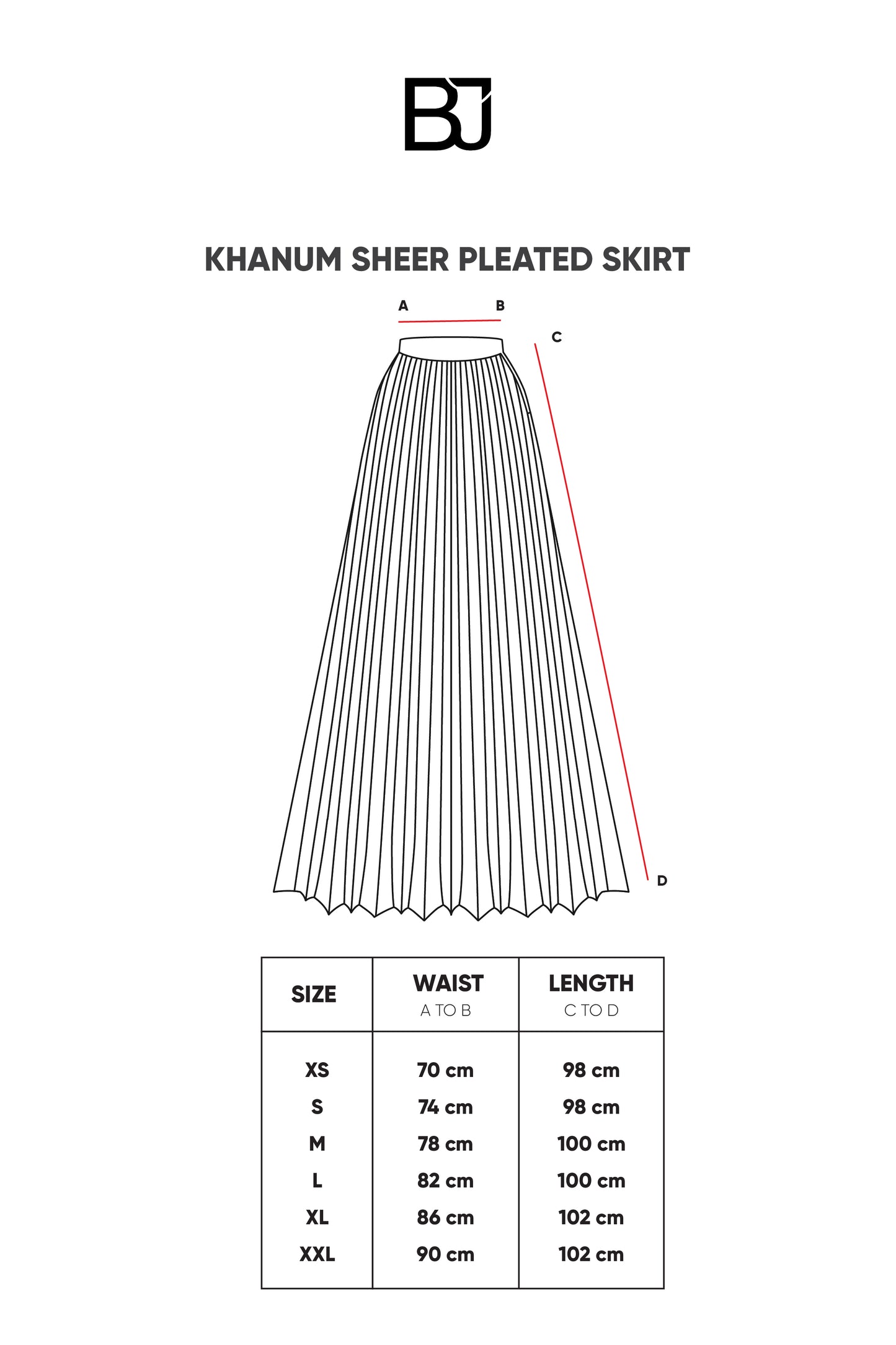 Khanum Sheer Pleated Skirt - Khaki